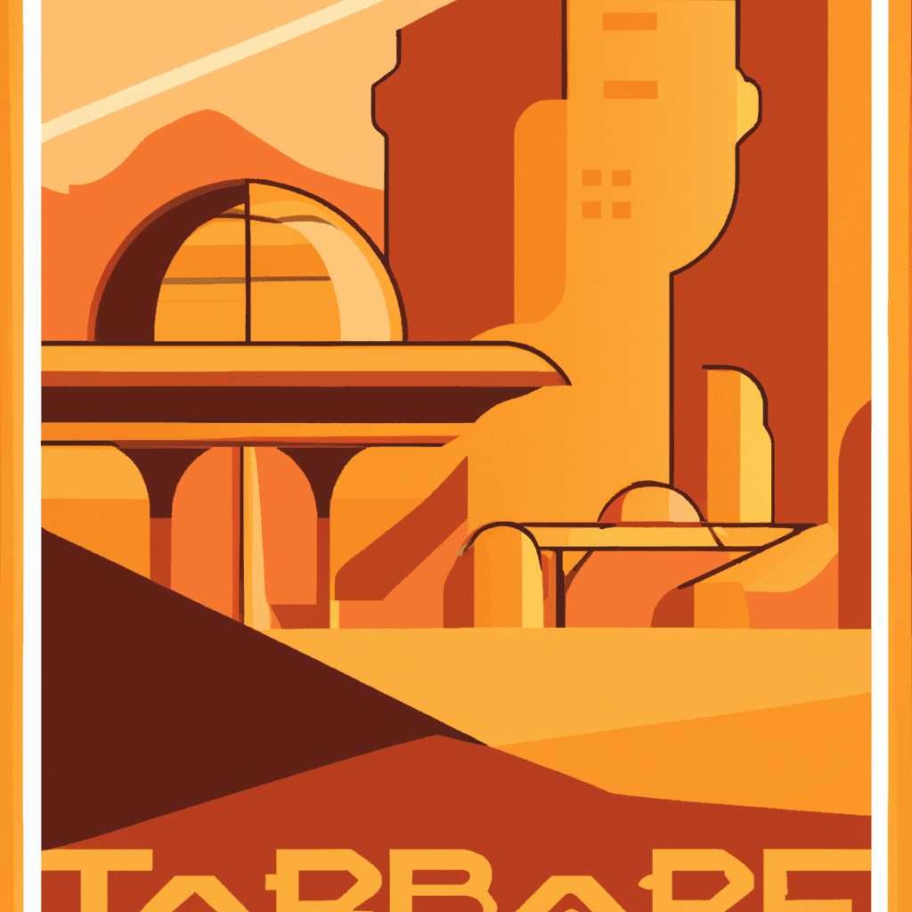 Art deco travel poster for Jabba’s Palace on Tatooine